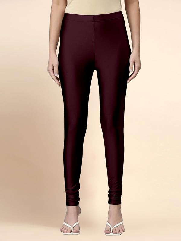 Image of TRENDMALLS Women's Microfiber Elastane Stretch Soft Churidar Length Leggings with Ultrasoft Waistband