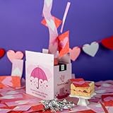 Umbrella Love Shower Gift Box by Send A Cake - No Assembly Required with Music, Sweet Caramels & Delicious 3' Raspberry Chocolate Crispy Treat - Gift for Women, Men, Sister, Mom, Dad, Best Friend, Adults, Kids