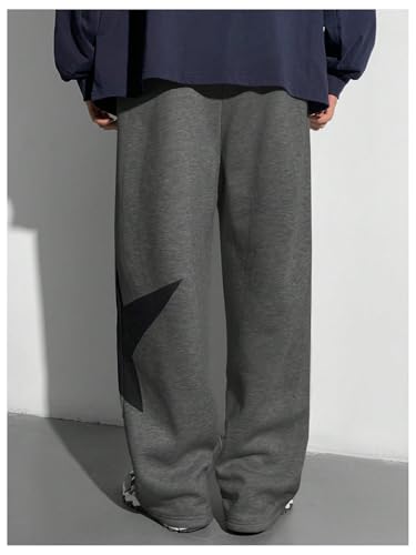 SHENHE Boy's Baggy Sweatpants Wide Leg Star Graphic Drawstring Athletic Workout Pants Trousers3