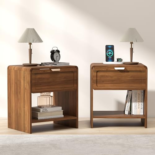 LEVNARY Compact Nightstand Set of 2 MidCentury Mod Review