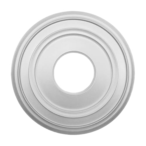 Image of HEVSTIL Silver Ceiling Medallion 12 inchOD x 3.94 inchID, PU Light Fixture Cover