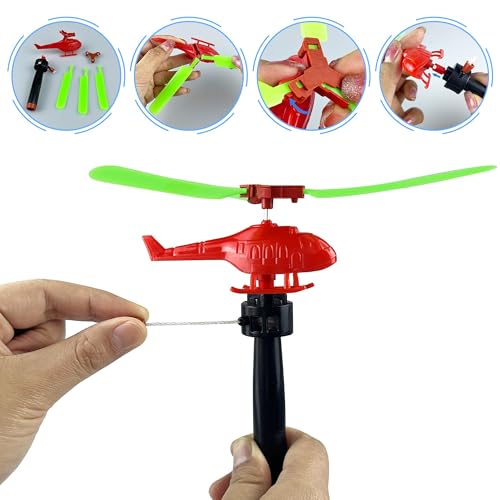 Image of 5PCS Flying Spinner Helicopters Planes 360Rotating Airplanes Helicopter Airplane for Boys Girls Goodie Bag Stuffers Classroom Prizes Bulk Flying Toys Party Favors(Random Color