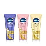 Vaseline Gluta-Hya Serum Burst Body Lotion Trio – Dewy Radiance, Flawless Glow & Overnight Repair 3x200ml with GlutaGlow & 10x Vitamin C Power for Radiant, Hydrated, Even-Toned Skin All Day & Night