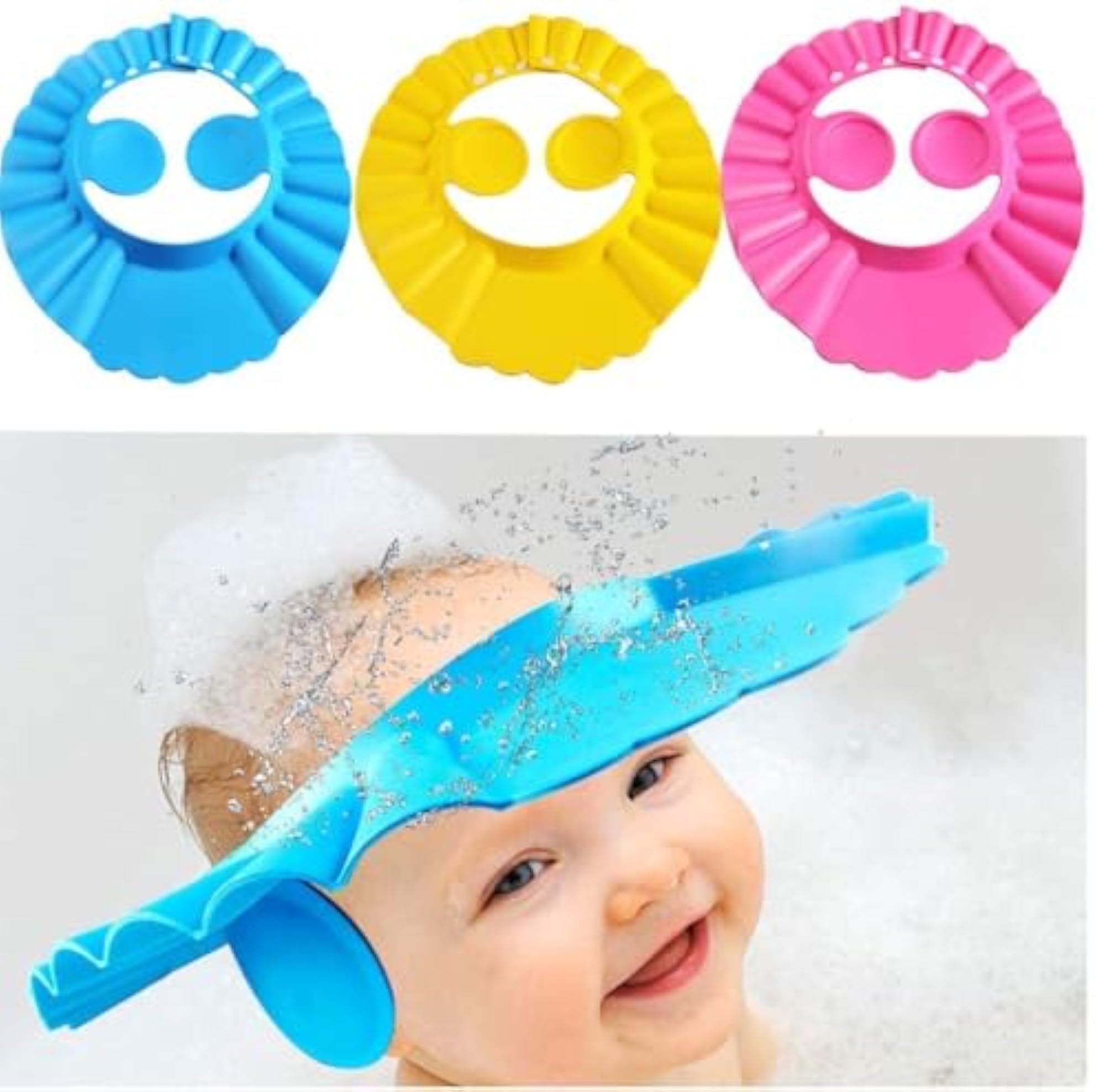 Reusable Waterproof Shower Cap, Eye & Ear Protection
