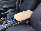 Auto Console Covers- Center Console Cover Fits BMW X3 2011-2024 Fleece Armrest Protector Soft Anti-Pill Fabric Interior Protection (Tan)