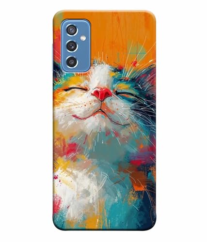 Image of Printed Hard Back Case Cover & Compatible for Samsung Galaxy M52 5G | Cat Painting Art (Multicolor) - D1191