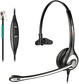 Wantek Corded Telephone Headset Mono w/Noise Canceling Mic for AVAYA Aastra Allworx Adtran Alcatel Lucent AltiGen Comdial Digium Gigaset InterTel Mitel Plantronics MiVoice Landline Deskphones(F600S1)