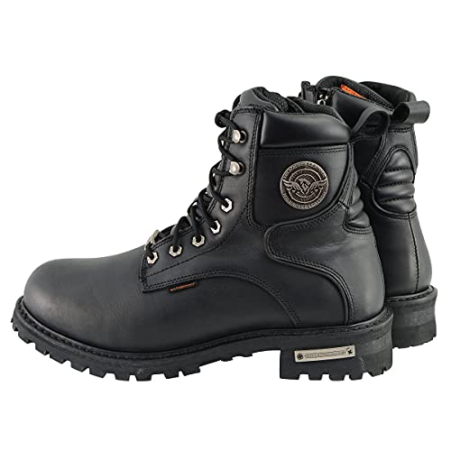 Milwaukee Leather Men's Black Leather Wide Width 6-Inch Lace-Up Logger Waterproof Motorcycle Boots MBM9096WP - 8.5W by Milwaukee Leather - Image 8