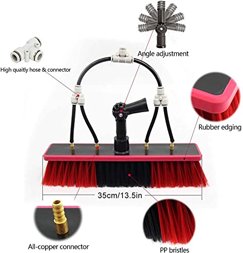 Cepillo cópico para Limpiar Cristales Cepillo de Limpieza para Ventanas Kit de Limpieza de Ventanas pértiga con Agua/Manguera Limpieza de Paneles fotovoltaicos y solares