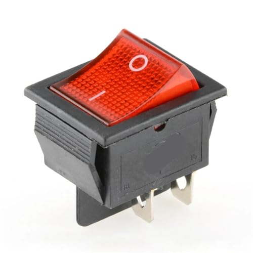 Interrupteur à bascule KCD4 rouge 4 broches 16A 250V pour appareils