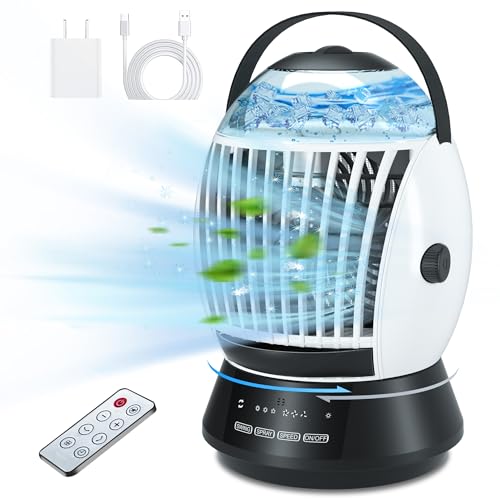 Ronjregan COOLING FANS THAT BLOW COLD AIR Mini Portable Air Conditioner Fan, Oscillation Mini Ac Unit Cooling Fan Small Air Conditioners Portable cover