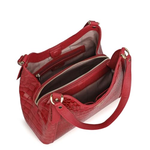 Image of Da Milano Leather Shoulder Bag for Women (01208M-OL)