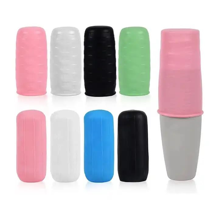 Silicone Bottle lid Cover Sleeves Caps for Travel Skincare Elastic Sleeves for Leak Proofing, Silicone Bottle Covers for Travel, Camping Reusable Leak Proof Skins for Container(4 pcs)-image-14