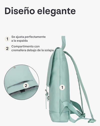 Mochila mujer Johnny Urban Mia negra para portátil y estudiantes 6