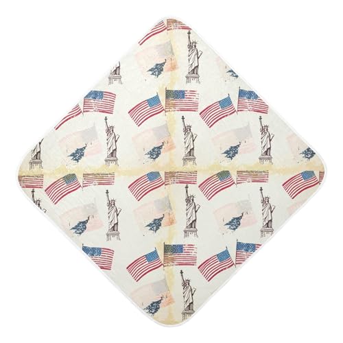 Msyxl Independence Day Hooded Towel - Ultra Soft & Absorbent Muslin Cotton Bath Towel for Babies, Toddlers, Newborn - Boys & Girls Essential 35