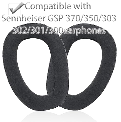 Almohadillas de repuesto compatibles con audífonos Sennheiser GSP 370 | Negro/Gel hielo de alta densidad que aísla el sonido, almohadillas suaves miniatura 4