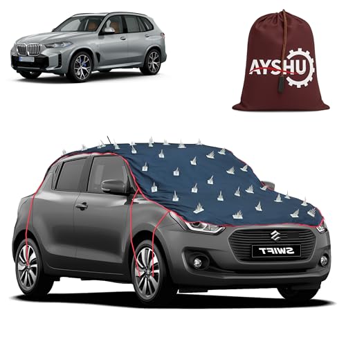 Image of AYSHU Water-Resistant Spike Car Cover for BMW X5 - Protects from Dogs, Monkeys, Dust, Sunlight & UV - Full Roof Universal Fit