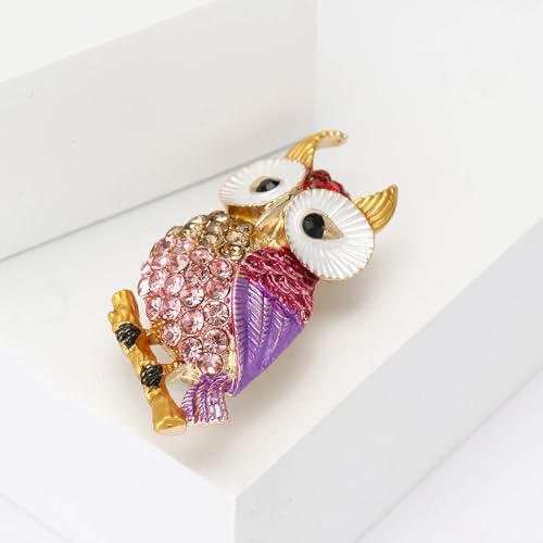 Image of Enamel Bird Brooch for Women Rhinestones Owl /Hummingbird /Eagle /Toucan Lapel Pin Cute Bird Brooches Jewelry Gifts for Mom Wife