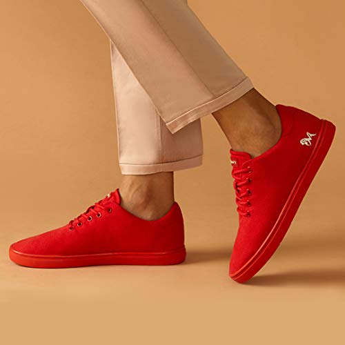 Image of Neeman's Cotton Classic Sneakers for Men | Comfortable & Stylish Lace Up Casual Shoes for Men's | Trendy, Stylish, Breathable, Lightweight Rubber Sole Walking Sneakers