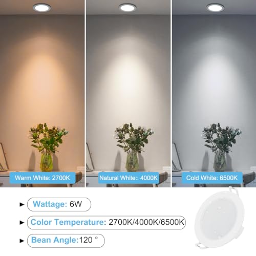 Gr4tec LED Recessed Ceiling Lights Dimmable, 6X 6W LED Downlight 4000K Natural White, Downlights for Ceiling Bathroom IP65 Waterproof, 35mm Ultra-Slim, φ68-80mm Hole Spotlights for Living Room Gr4tec LED Recessed Ceiling Lights Dimmable, 6X 6W LED Downlight 4000K Natural White, Downlights for Ceiling Bathroom IP65 Waterproof, 35mm Ultra-Slim, φ68-80mm Hole Spotlights for Living Room