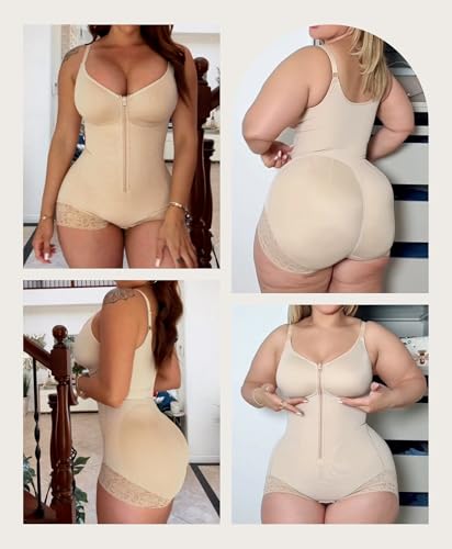 Image of SHAPELLX Faja Body Shaper for Women, Zipper Shapewear Bodysuit