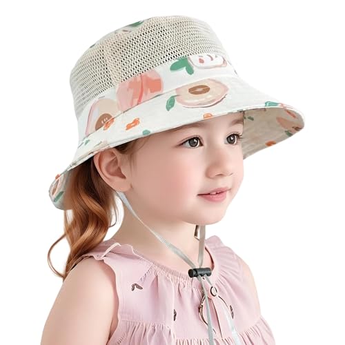 Baby Sun Hat Toddler Beach Hats with UPF 50+ Wide Brim Sun Protection Hat for Girls Age 3-8