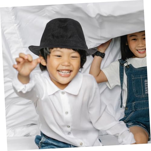 Children Black Felt Jazz Wide Brim Fedora Hat - Gangster Party Costume Accessory for Kids4