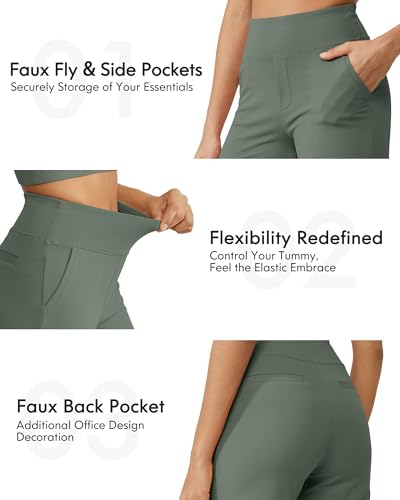 Image of G4Free Capri Pants for Women Wide Leg Yoga Dress Cropped Pants Capri Leggings with Pockets for Casual Summer