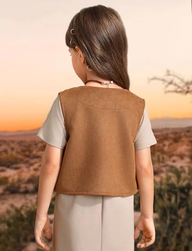 Happy Cherry Girls Suede Fringe Vest Sleeveless Boho Tassels Jacket Cardigan Western Cowgirl Concert2