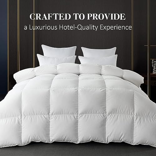 Whatsbedding Feather Comforter King Size, Filled With Feather And Down thumb #1