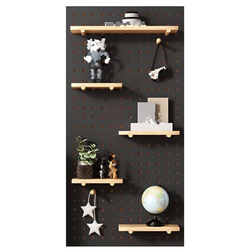 Vielseitiges Lochwand-Set aus Holz – Wandmontierter Organizer mit Haken für Garage, Bastelraum, Wohnaccessoires und Heimwerkerprojekte – Maximieren Sie Platz, Stil, Organisation und Effizien