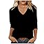 Black 3/4 Sleeve Shirts for Women