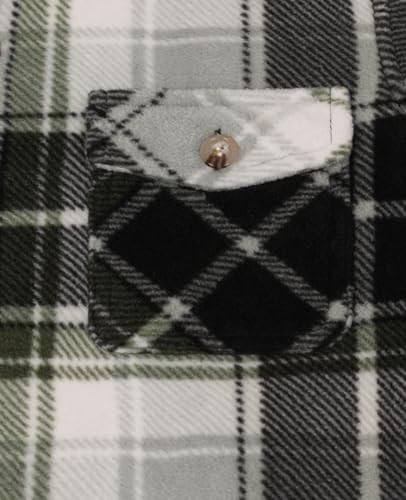 Image of ThCreasa Boys Sherpa Lined Plaid Button Shirt Jacket | Full Thermal Lining, Buffalo Plaid Shacket, Button Down, Family Matching Shirt, Dress Shirt Style, Cozy Winter Fall Outerwear