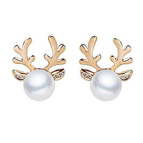 Kanggest Fashion Elegant Christmas Earring Crystal Reindeer Antlers Earring Stylish Gold...