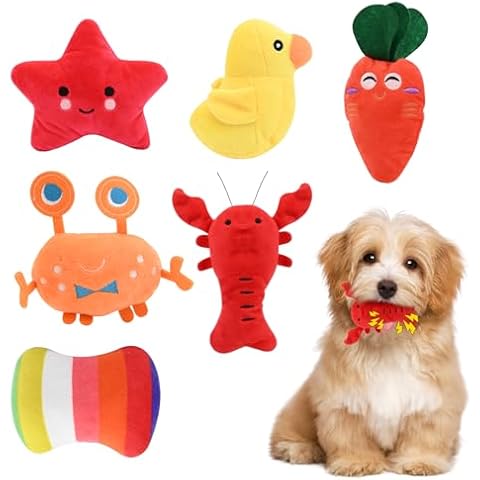 6 Pack Interactive Plush Dog Toys Cover