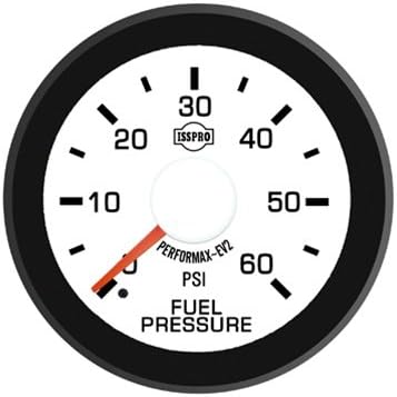 ISSPRO EV² Fuel Pressure 0-60 - R14077 Full Kit, White Face, Red Pointer, Black Bezel, White Hub, Gauge Only