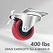 POWERTEC 2 Inch Swivel Caster Wheels Set of 4 with 400 lbs Loads, Heavy Duty Plate Casters (2 with Brakes & 2 without), PU Castor Wheels for Furniture, Cart, Dolly and Workbenches (17212)