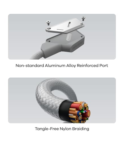 Image of Aulumu M07 240W USB-C to USB-C Cable | USB 3.1 Gen2 10Gbps | 4K@60Hz Video Output Fast Charging | Compatible with iPhone 17 /16 /15 Pro Max, NVMe SSD, Galaxy S25 /S24 /S23 Ultra, MacBook Pro - Gray 3.9FT