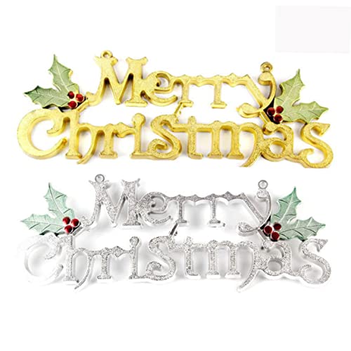 HOLIDYOYO 40cm Merry Christmas Door Hanger Outdoor Christmas Decorations Ornament Set