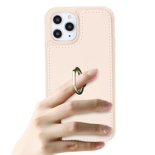 Lipvina for iPhone 11 Pro Max Case with Card Holder,Credit Card Holder,Ring Stand Kickstand,Flip Shockproof Phone Wallet Case for Women Men (6.5 inch,Beige) by Lipvina - Image 5
