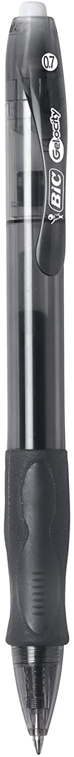 BIC SUPER SMOOTH Gel-ocity gel pens, Bulk Pack Of 24 Ink Pens, 12 Black And 12 Blue Retractable Gel Pens, Medium Point 0.7 mm, 24-count