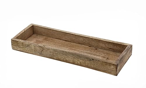 Mango Dekoschale eckig - groß / 40 x 18 cm - Holz Kerzentablett mit Rand -...