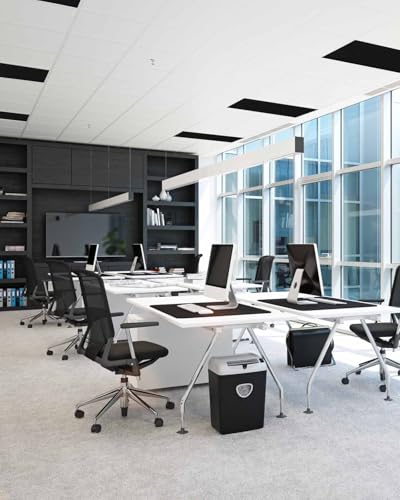 Image of Magnetic Light Cover for Classroom Drop Ceiling,1 Pack 4x2 Ft Fluorescent Light Covers for Office Home Ceiling Light Pure Black Solid Color Lampshade