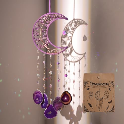 Amethyst Crystal Wind Chimes, Dreamocean Crystal Tree of Life Dream