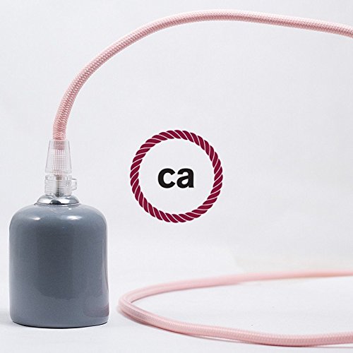 Creative-Cables L'originale cavo elettrico rivestito in tessuto 3 x 0,75 mm² (20 m, Rosa Baby RM16) – Rotondo, effetto seta – Sicurezza certificata, made in Italy