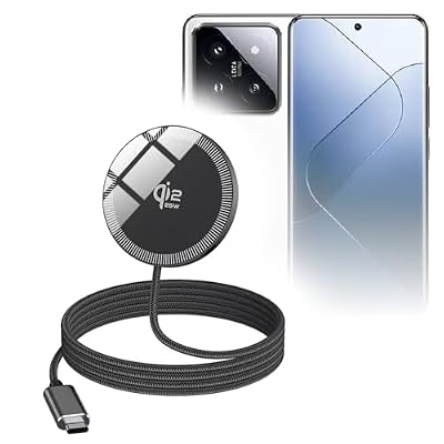 BoxWave Cables & Adapters Compatible with Xiaomi 15 - MagnetoDisc Qi2 Wireless Charger (25W), Circular Magnet Desktop Travel Disc - Jet Black