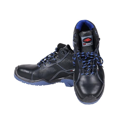 Image of PERF Tornado High Ankle Safety Shoes for Men | Fiber Glass Toe Cap | Anti-Puncture | Water Repellent Leather | Electrical Resistant | Industrial High Ankle Work Shoes