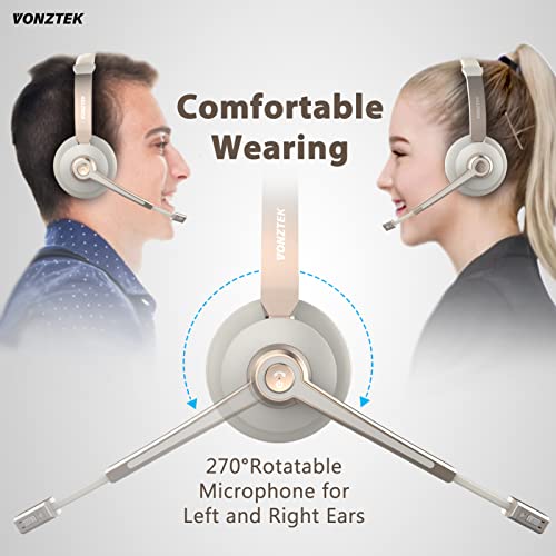 Wireless Headset, Bluetooth Headphones With Microphone Noise Canceling With Usb Dongle & Mic Mute, Trucker Bluetooth Headset For Cell Phone Computer Office Call Center Skype Zoom Conference #TOP4