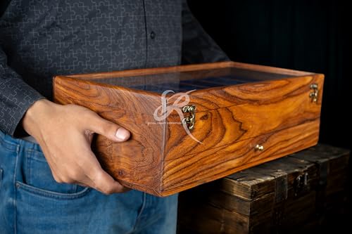 Image of 10 Drawer Indian Rosewood Superior Vintage Quality Wooden Mens Watch Display Box Case Organizer Holder | Luxury Timepiece Storage Case | Drawer for wallet, Cufflinks and other Accessories.