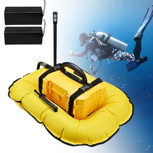 MhWrughts Compresor de Aire para Buceo de 3/5,5 Horas, Ventilador de Buceo de Fondo Inflable, regulador de respiración, máquina de Buceo Desmontable, para la búsqueda de Oro bajo el Agua,Twobatteries
